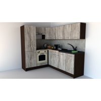 Bucatarie de Colt GENA NEW 5 ST. 170-220, Cu Corp de Cuptor, Wenge / Decor K084
